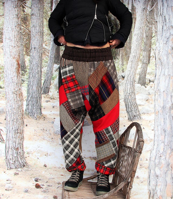 L-XL Crazy Yoga Patchwork Fall/winter Pants Plaid Grid Tartan Recycled  Hippie Boho Style - Etsy