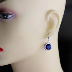 sapphire blue bridal jewelry set earring necklace set blue jewelry set wedding jewelry image 3