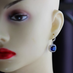 sapphire blue bridal jewelry set earring necklace set blue jewelry set wedding jewelry image 4