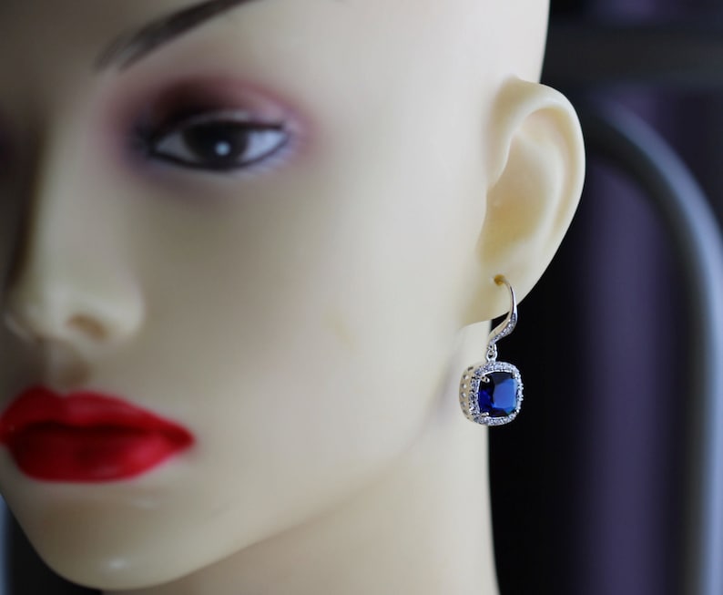 sapphire blue bridal jewelry set earring necklace set blue jewelry set wedding jewelry image 4