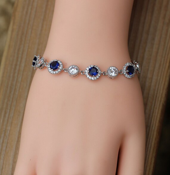 Sapphire bracelet etsy sale