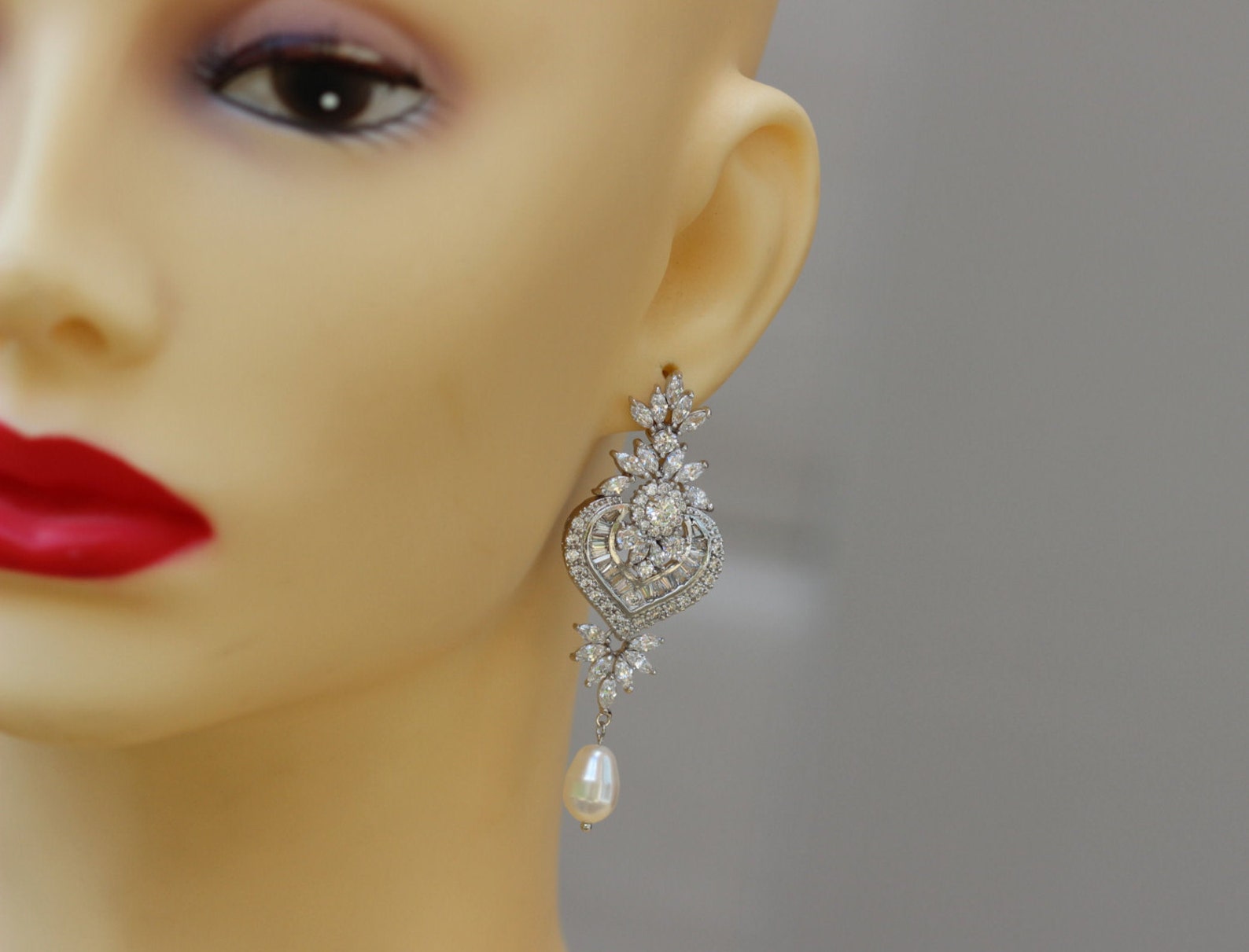 Crystal Wedding Earrings Statement Bridal Earrings Wedding Etsy