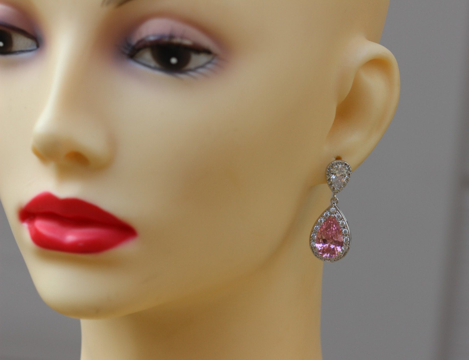 Pink Jewelry Set Pink Bridal Jewelry Set Pink Bridal Earrings Etsy