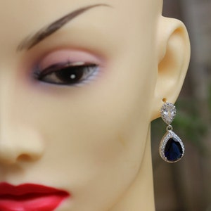 sapphire jewelry bridal blue jewelry set wedding blue jewelry set sapphire jewelry set image 4