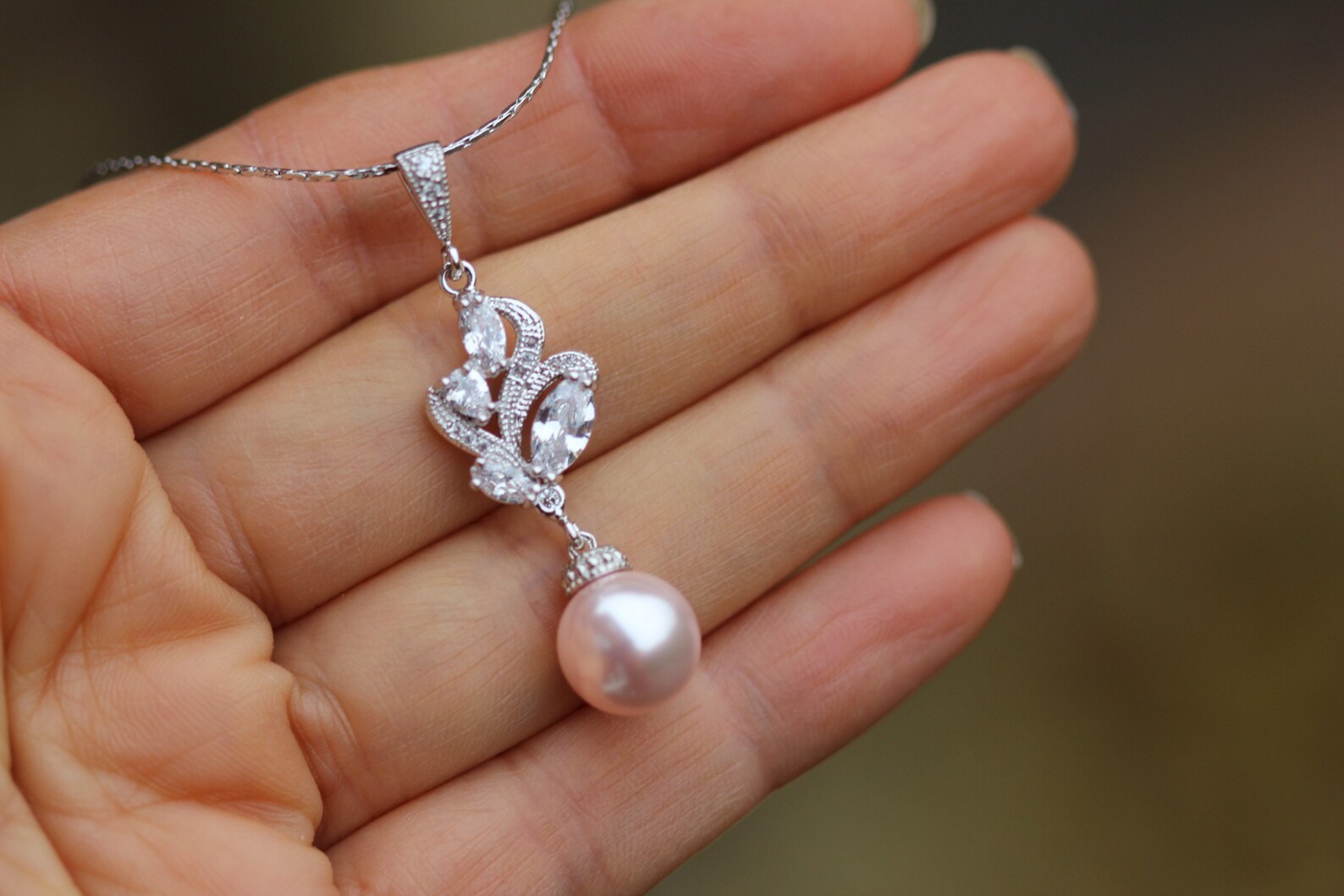 Pink Pearl Jewelry Blush Pearl Set Pink Pearl Bridal Jewelry Etsy