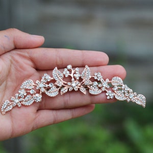 Bridal hair comb rose gold hair comb hair accessories bridal hair clip hair pc rose gold comb