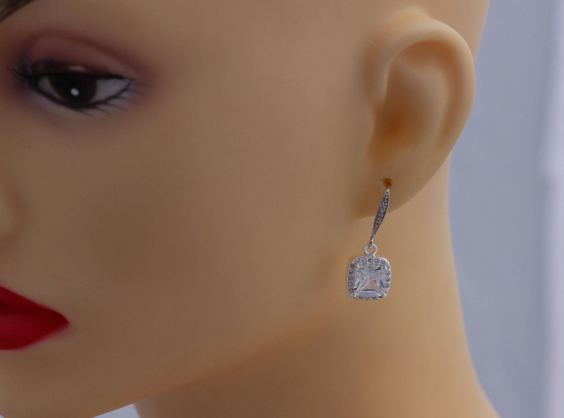 Cushion Cut Jewelry Set Bridal Jewelry Set Wedding Jewelry Etsy