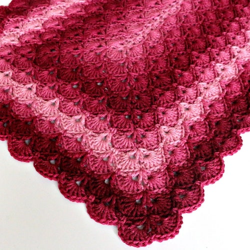 Crochet Shells of One-color Blanket Pattern PFD Printable - Etsy