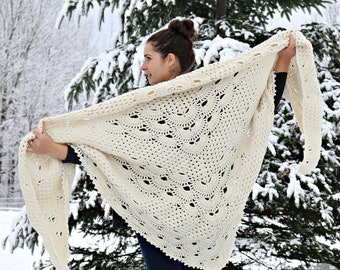 Grandma's German Shells Shawl Pattern / PDF Instant Download / Crochet Pattern- ENGLISH ONLY-