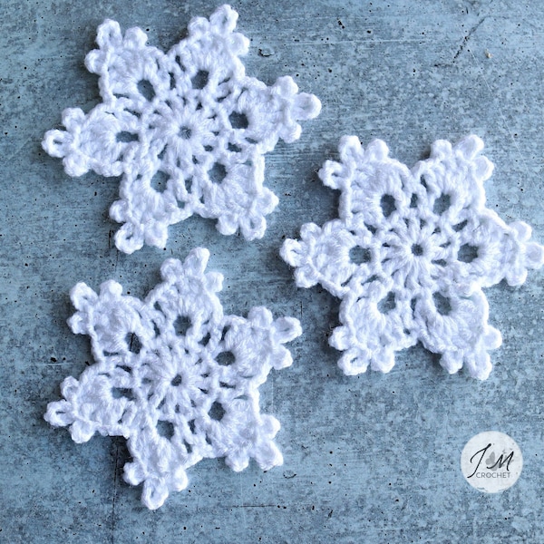 Simple and Easy Crochet Snowflake Pattern, Crochet Pattern, Snowflake Decorations,