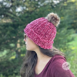 Velveteen Beanie Crochet Pattern, 13 SIZES! Bulky (5) Hat, Ribbed Hat, Beginner Friendly Hat Pattern (Plus Tutorial)