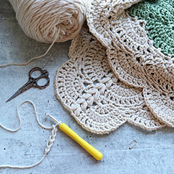Flora Blossom Crochet Blanket Pattern: Lacy Design (PDF) ONE LANGUAGE English only
