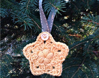 CROCHET PATTERN: Holiday puff stitch star, Crochet Star Pattern, PDF