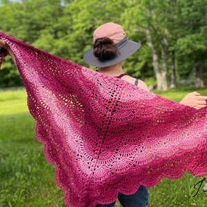 Flora Blossom Crochet Shawl Pattern, Prayer Shawl Pattern, PDF file download Pattern