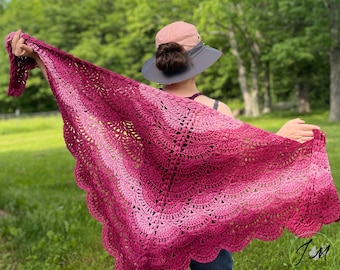 Flora Blossom Crochet Shawl Pattern, Prayer Shawl Pattern, PDF file download Pattern