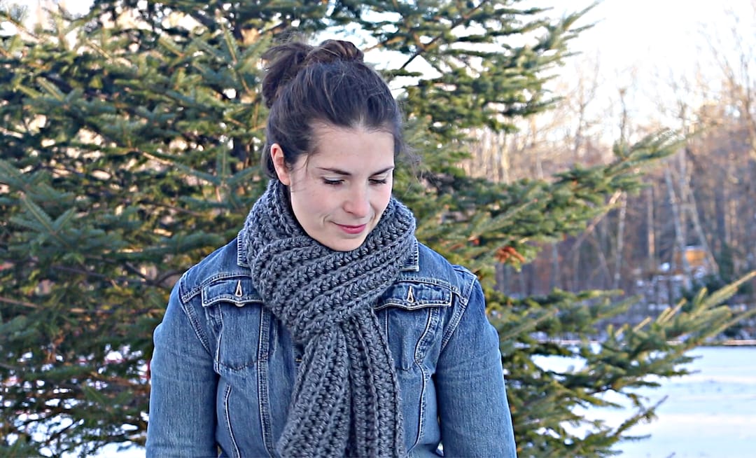 Easy Crochet Scarf Pattern: Super Bulky Yarn, Beginner Friendly ENGLISH ...