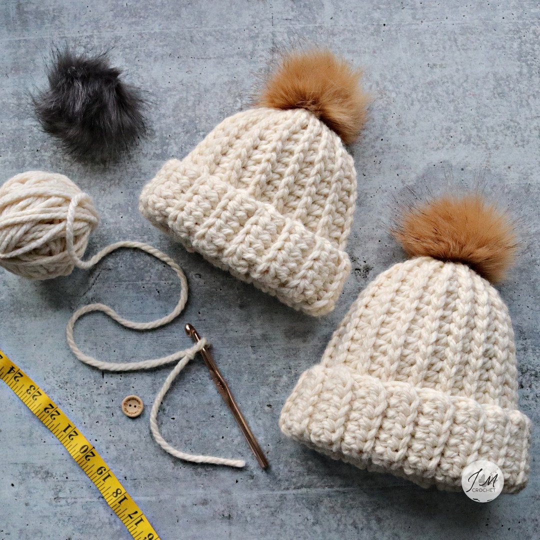 Super Bulky Crochet Beanie Hat Pattern: Cozy Cabin Ribbed Design (PDF ...