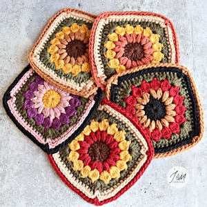 Motif au crochet carré grand-mère fleur d&#39;automne (PDF ANGLAIS)