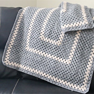 Cozy Rectangles Blanket Pattern, Crochet Afghan Pattern, THREE Lengths, Granny Stitch Crochet Blanket Pattern, ENGLISH ONLY