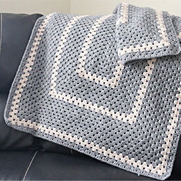 Cozy Rectangles Blanket Pattern, Crochet Afghan Pattern, THREE LENGTHS, Granny Stitch Crochet Blanket Pattern