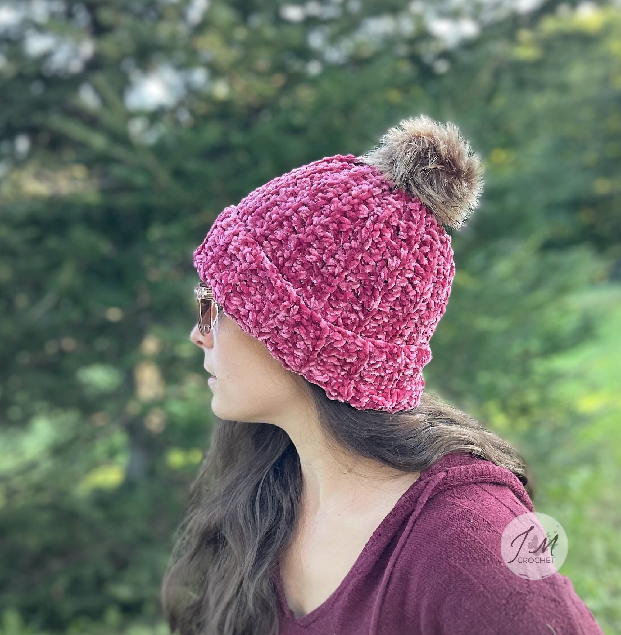 Velveteen Beanie Crochet Pattern, 13 SIZES! Bulky (5) Hat