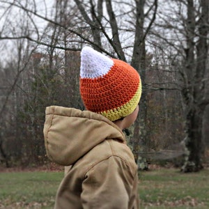 Candy Corn Hat pattern Infant to Adult sizes, PDF crochet baby beanie pattern, 6 SIZES, Crochet Candy Corn Baby to Adult Hat,