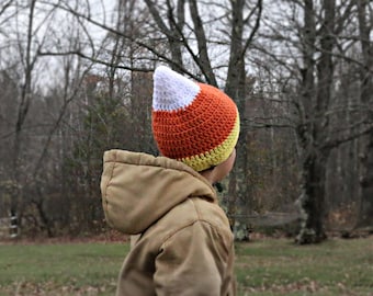 Crochet Candy Corn Hat Pattern: Infant to Adult Sizes  (PDF) ONE LANGUAGE English only