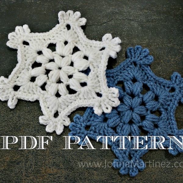 Easy Crochet Puff Stitch Snowflake Pattern, PDF, Crochet Snowflake Pattern,