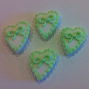 4 Little Glycerine Hearts with Bow image 2
