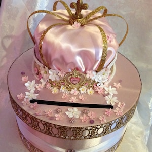 Princess card box, wedding card box, birthday card box, secure card box  pink card box