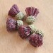 Glass lampwork Thistle flower beads. Medium size.