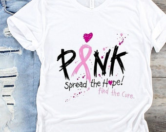 Find a Cure!  Spread the Hope Find a Cure , Breast Cancer Month, -  Sublimated Unisex T-Shirt*100% Profits Donated