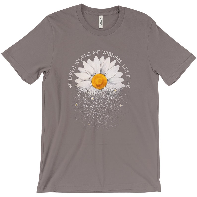 Whisper Words Of Wisdom, Let It Be, Song Lyrics, The Beatles, Daisy Graphic, Concert Shirts, Classic Rock, Short Sleeved T-Shirt image 4