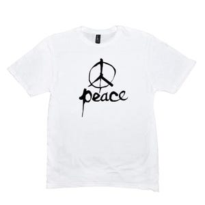 Peace, Peace Sign T-Shirt,  Hand Scripted Text And Graphic, Hippie Shirts, Simplistic Shirts, Unisex Sizing, Statement Shirts, Custom
