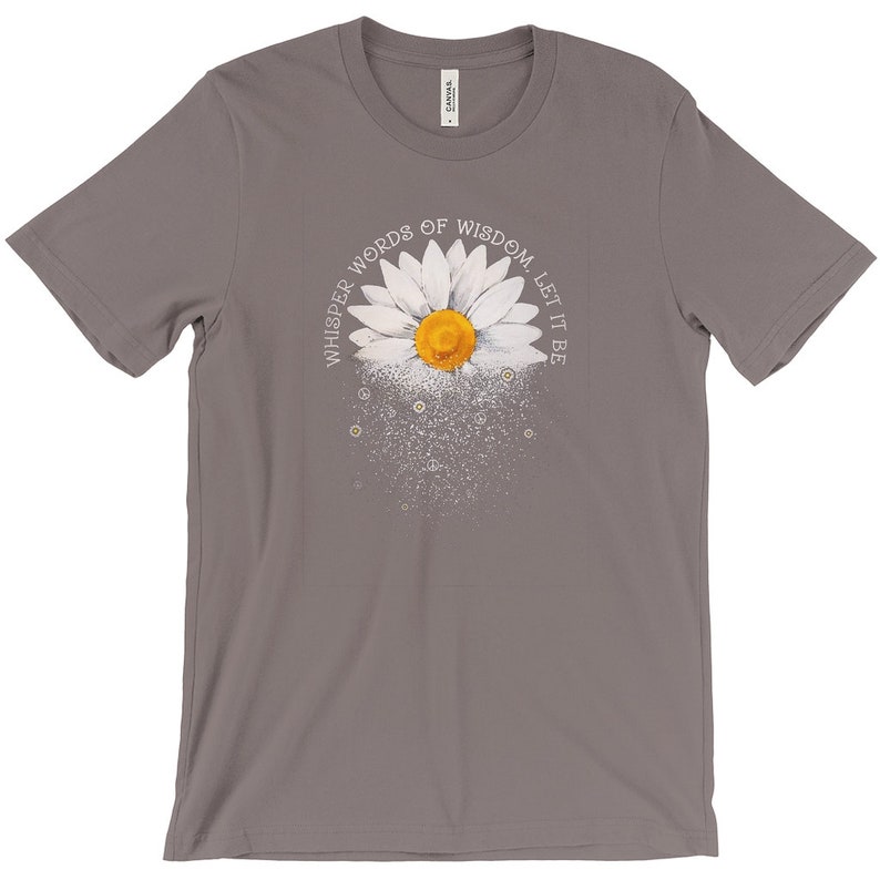 Whisper Words Of Wisdom, Let It Be, Song Lyrics, The Beatles, Daisy Graphic, Concert Shirts, Classic Rock, Short Sleeved T-Shirt image 3