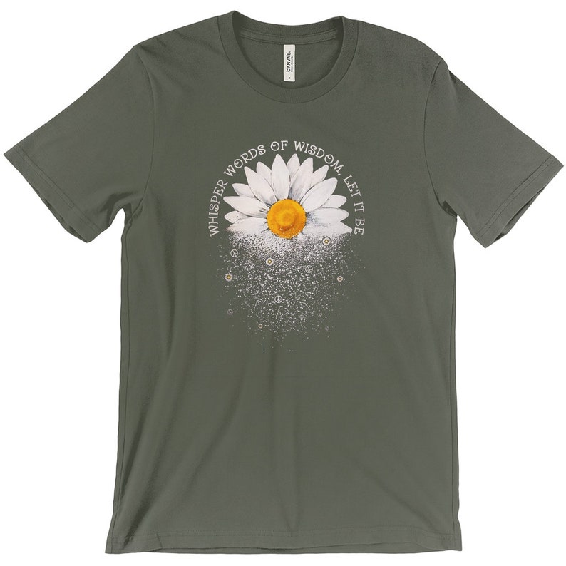 Whisper Words Of Wisdom, Let It Be, Song Lyrics, The Beatles, Daisy Graphic, Concert Shirts, Classic Rock, Short Sleeved T-Shirt image 2