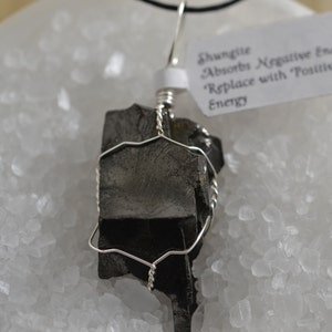 Elite Shungite wire wrapped healing crystal pendant