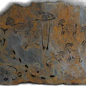 Petroglyph panel rustic sheet metal art made-to-order image 1