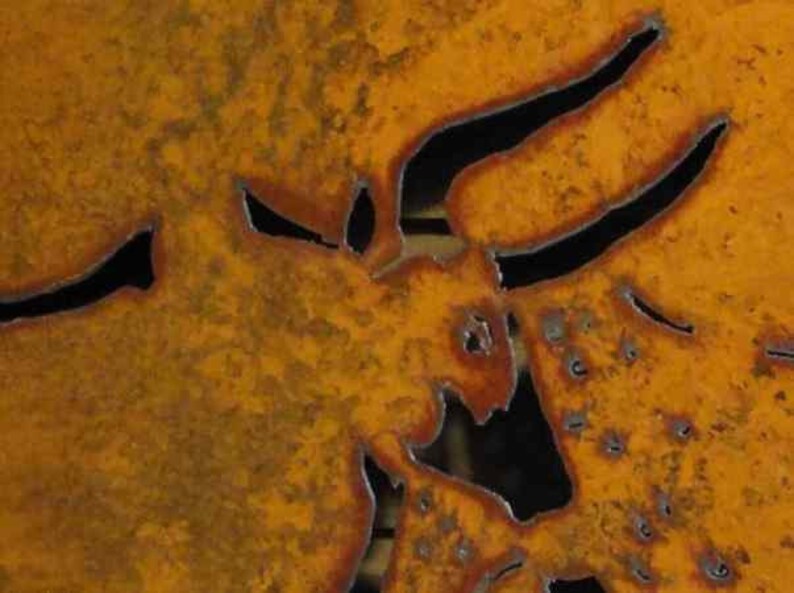 Lascaux Bulls Rustic Sheet Metal Wall Art Madetoorder Etsy Australia