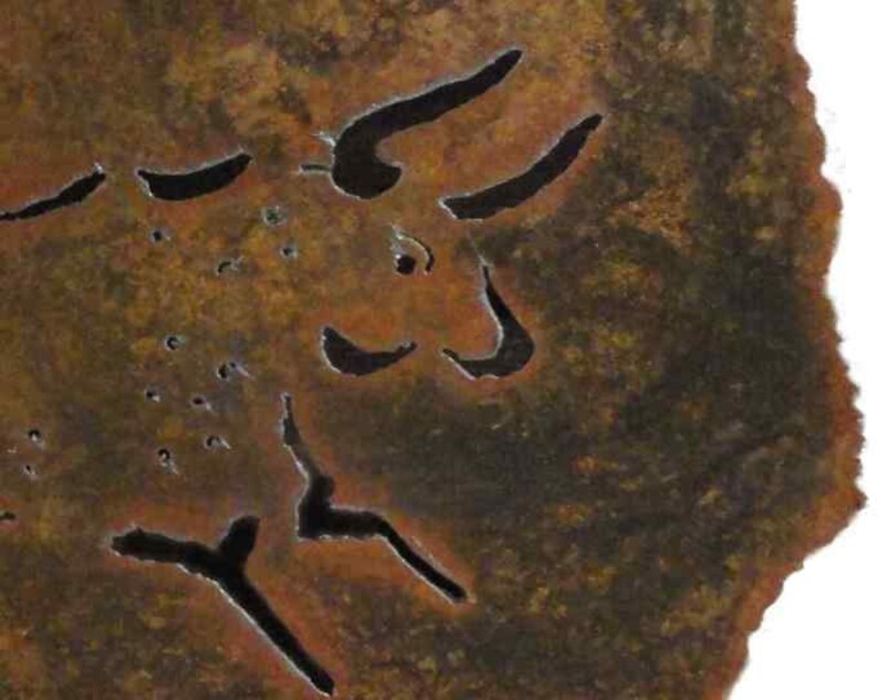 Lascaux Bulls Rustic Sheet Metal Wall Art Madetoorder Etsy Australia
