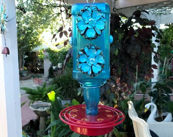 Glass Hummingbird Feeder Tin Owl Gentleman Jack Bottle Bird Etsy