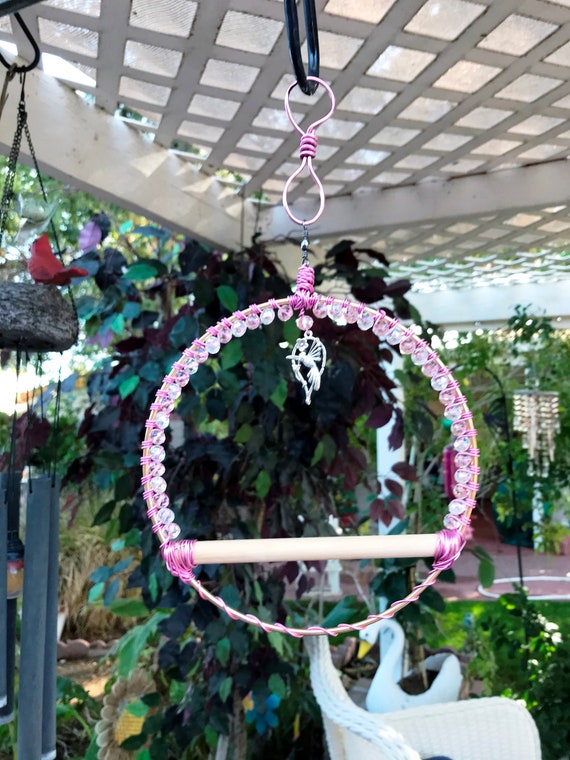 Hummingbird Swing Small Bird Swing Hummingbird Perch Swing Etsy