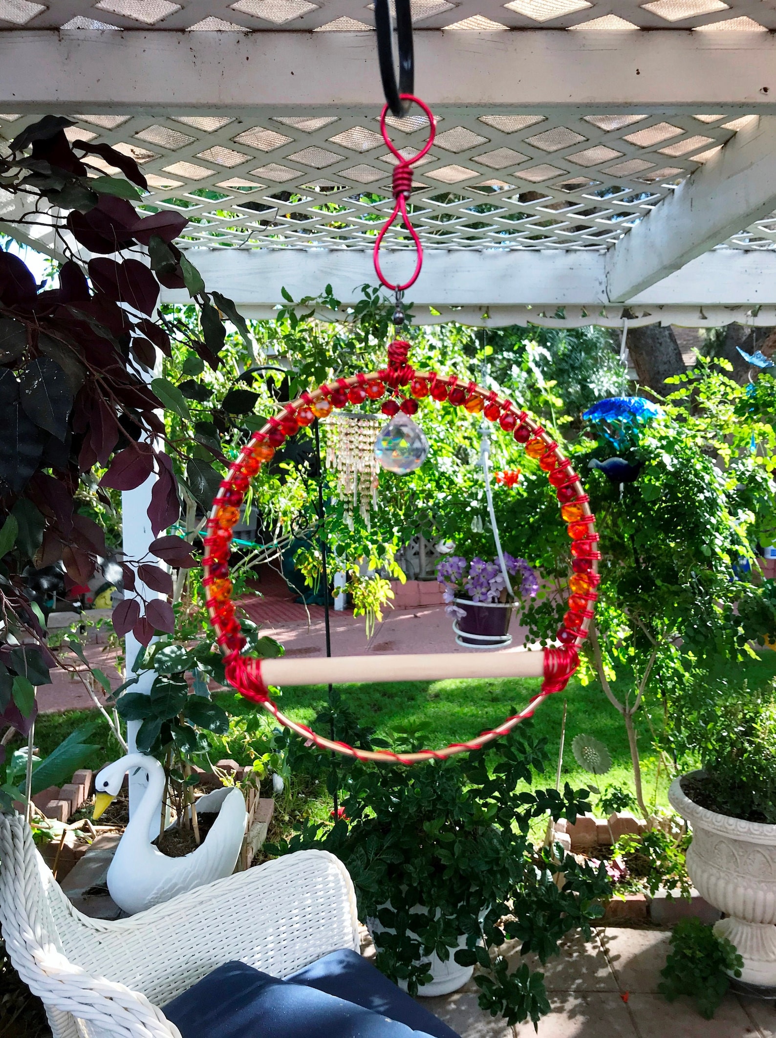 Hummingbird Swing Small Bird Swing Hummingbird Perch Swing Etsy