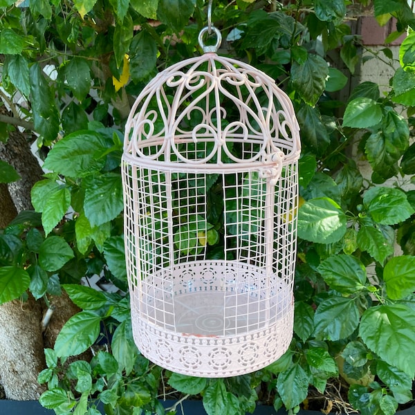 Bird Feeder Seed Feeder Thistle Feeder Metal Hanging Bird Cage Bird House Shabby Chic Bird Cage Gift for Mom Housewarming Gifts