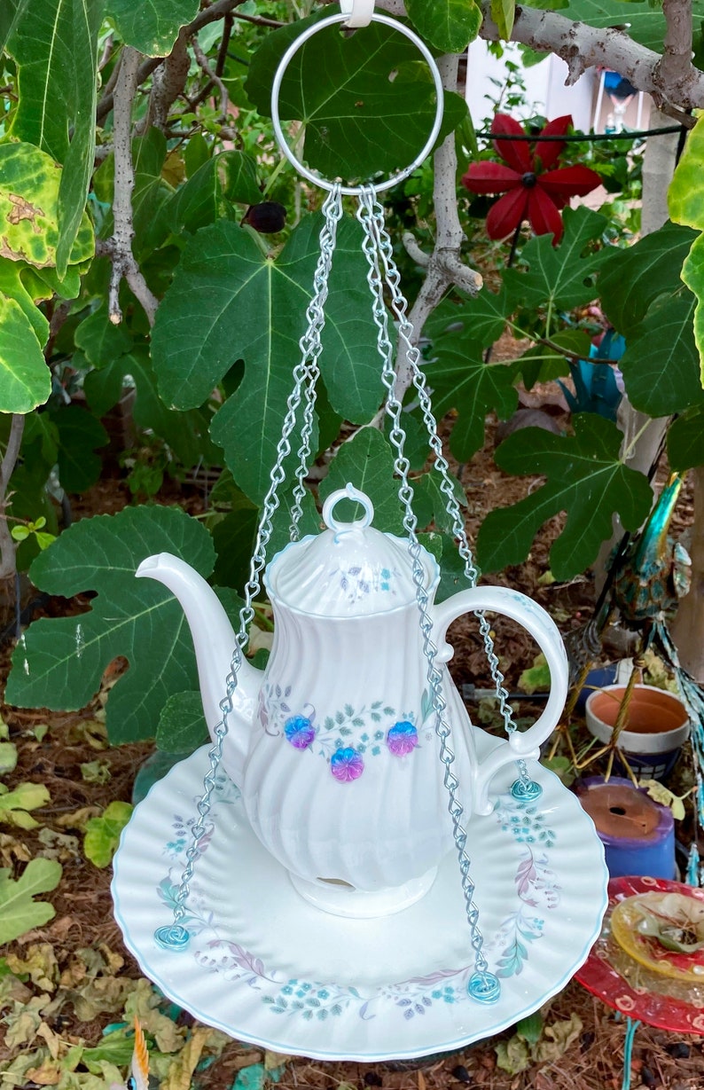 Teapot Bird Feeder Vintage China Tea Pot Bird Feeder Seed Etsy