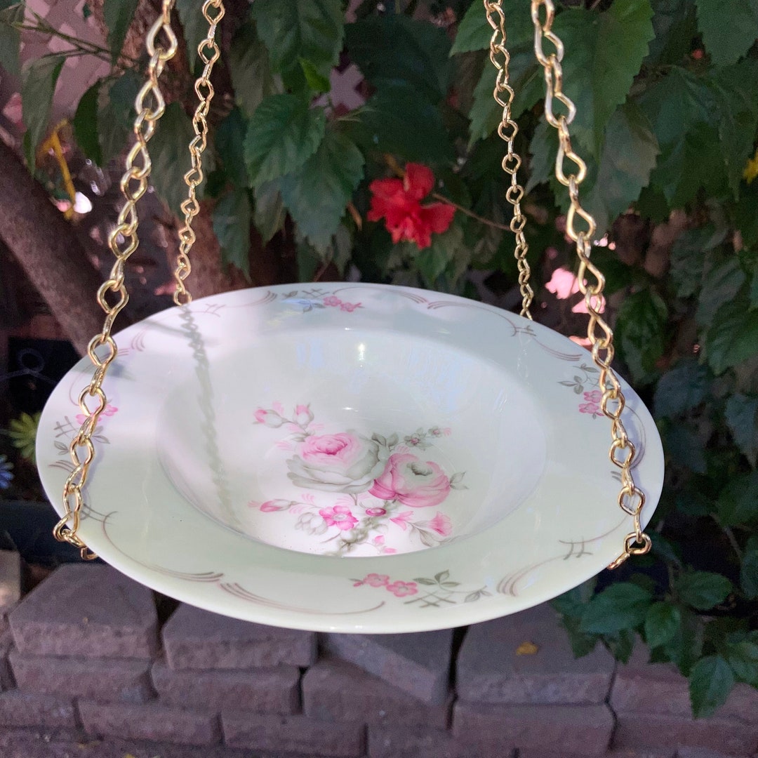 Bird Bath, Bird Feeder, Hanging Bird Bath, Vintage China Bowl, Jack ...