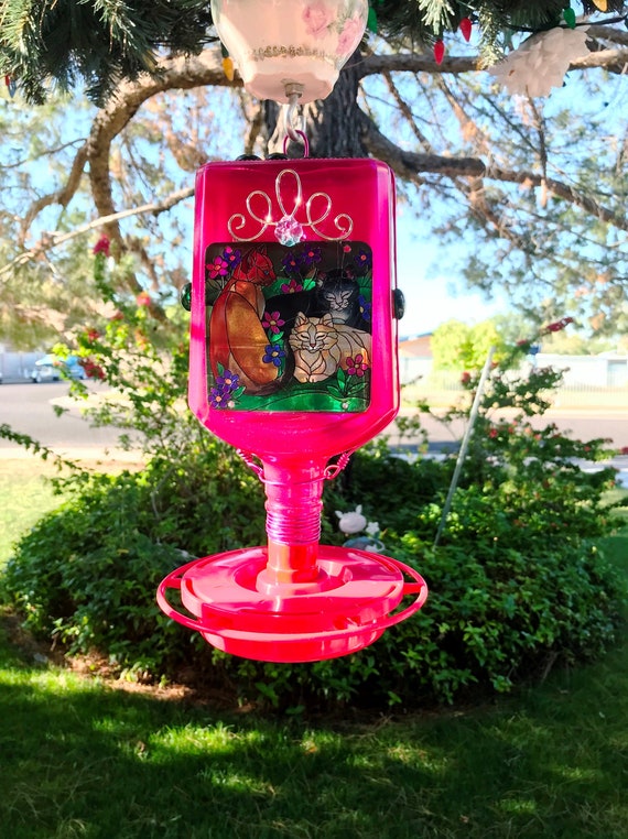 Glass Hummingbird Feeder Recycled Gentleman Jack Bottle Etsy