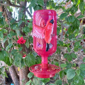 Hummingbird Feeder, Metal Bird, Glass Hummingbird Feeder, Feeder Base, Mosaic Glass, 32 oz, Bird Feeder, Gifts for Mom, Bird Lover Gift