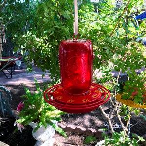 Mason Jar Hummingbird Feeder: Large Capacity Garden Art