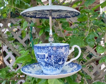 Vintage Teacup Bird Feeder: China Bird Bath, Garden Decor